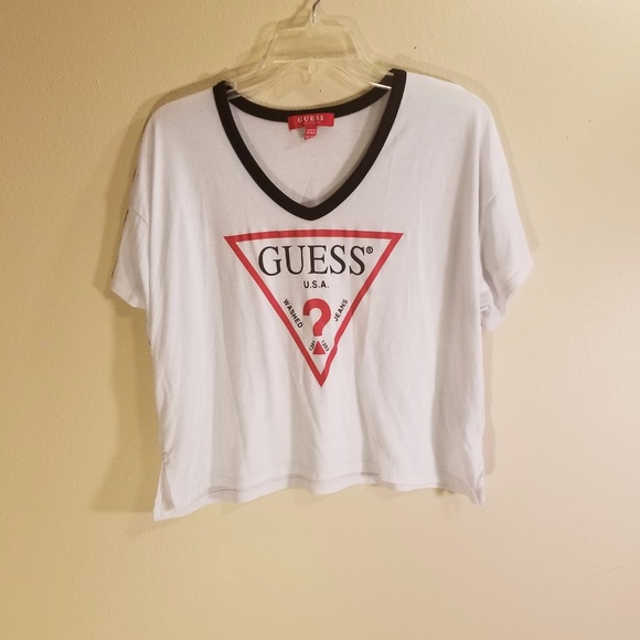 guess t shirt crop top